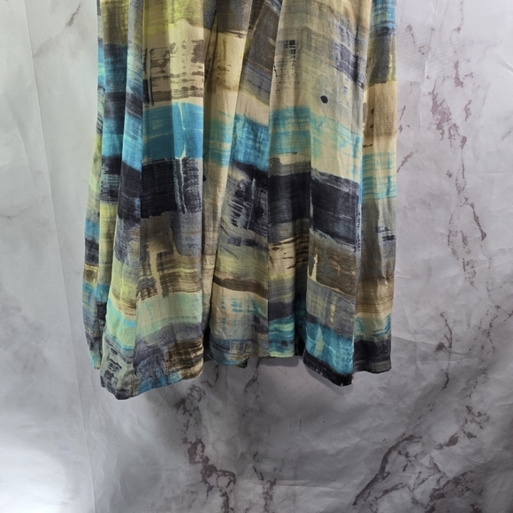 Nic + Zoe Dress Womens Small 4 Blue Green Tank Blouson Abstract Summer Mini - Picture 5 of 12